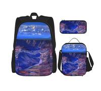 vacsAX Constellation Star Clusters Galaxies, zaino leggero e impermeabile (set da 3 pezzi) con borsa per il pranzo, astuccio per ufficio e scuola, Beauty Grand Canyon, Taglia unica