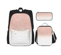 vacsAX Helm of awe - Zaino impermeabile leggero (set da 3 pezzi) con borsa per il pranzo, astuccio per ufficio e scuola, Motivo scintillante., Taglia unica