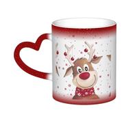 vacsAX Simpatica tazza natalizia con renna che cambia colore nel cielo, tazza magica con design personalizzato e tecnologia sensibile al calore in ceramica