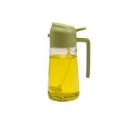 VAcsax Spruzzatore e Dispenser per Olio in Vetro 2 in 1, spruzzatore per Olio da Cucina con erogatore per ugello a nebulizzazione fine per Cucina, Insalata alla griglia (Medio,Verde)