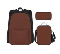 vacsAX Zainetto impermeabile leggero blu con farfalle stellate (set da 3 pezzi) con borsa per il pranzo, astuccio per ufficio e scuola, Marrone castano chiaro., Taglia unica