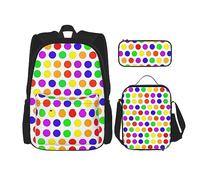 vacsAX Zaino impermeabile leggero con scritta "Blessed to be Callled Sunflower", set da 3 pezzi, con borsa per il pranzo, astuccio per ufficio e scuola, Bellissimo pois., Taglia unica