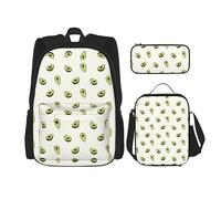 vacsAX Zaino impermeabile leggero con scritta "Blessed to be Callled Sunflower", set da 3 pezzi, con borsa per il pranzo, astuccio per ufficio e scuola, Carino avocado., Taglia unica