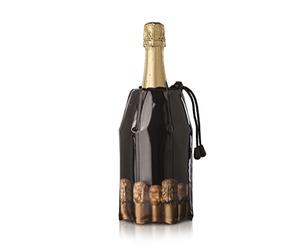 Vacu Vin Active Cooler Champagne Chiller - Reusable, Flexible Wine Bottle Cooler - Champagne Bottle Print - Champagne Cooler Sleeve For Standard Size Bottles - Insulated Champagne Bottle Chiller