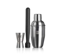 Vacu Vin Cocktail Set - 3 Strumenti Essenziali per Kit da Bartender - Mixologist e Appassionati di Bar Casalinghi - Set di Shaker per Cocktail Lavabile in Lavastoviglie per Mixologist Principianti