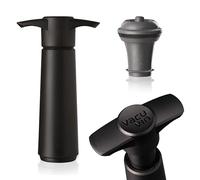 Vacu Vin Pompa Vino - Tappo Sottovuoto per Bottiglie con Tappo Salvavino - Mantiene il Vino Fresco Fino a 10 Giorni - Nero