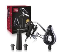 Vacu Vin Wine Air Deluxe Set di Accessori per Vino, Plastica Acciaio Inossidabile 18/8, Nero