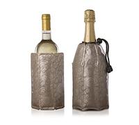 Vacu Vin Active Champagne Cooler Set - Reusable, Flexible Wine Bottle Cooler - Platinum - Champagne Cooler Sleeve For Standard Size Bottles - Insulated Champagne Bottle Chiller to Keep Cold