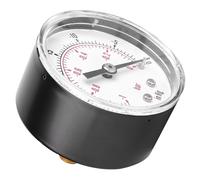 Vacuometro in Ottone con Connessione Posteriore 1or8 BSPT, Coperchio Trasparente, Buona Tenuta All'Aria, per Aria, Acqua, Olio, Gas, -1,0Bar -30,0inHg