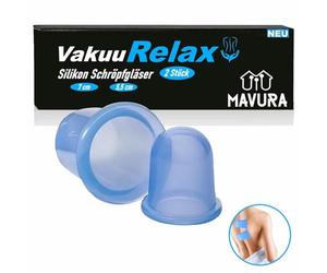 VacuRelax - Set di coppette in silicone, per massaggiare, coppettazione, massaggio sottovuoto, 2 pezzi