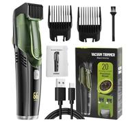 Vacuum Beard Shaver, Ipx6 Waterproof Mustache Razor with 2 combs, Portable Razor, Ricaricabile Shaver for Sideburns, Viso Hair Grooming, Wet and Dry Use, 5.51x2.48x8.78 Inches
