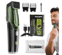 Vacuum Beard Trimmer, Ipx6 Impermeabile Clipper, 5,51 x 2,48 in Ricaricabile Viso Shaver, Compact Two Adjustable Combs, Portable Lightweight Design for Men Grooming Use