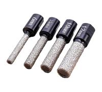 Vacuum Brazed Emery Drill Bit M10 Thread 6-12mm for Angle Grinder, Dry Drill Bit for Hard Surfaces: Granite, Marble, Masonry, Concrete, Tile, Glass(6+8+10+12mm)