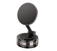 Vacuum Magnetic Phone Holder, Foldable Suction Mount, 360° Rotatable Car Bracket, Strong Magnetic Grip, Versatile Smartphone Fit, Ideal for Dashboard, Windshield, Vehicles, Black
