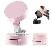 Vacuum Suction Magnetic Phone Holder, Portable Suction Cup Phone Mount, Foldable And Retractable Double-Sided Magnetic Phone Stand For All Phones (Pink)