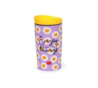 Legami - Vacuum Tumbler Hot & Cold, Bicchiere Termico, leggero e resistente, Tappo con Chiusura Ermetica, in Accaio Inox, Capacità 275 ml, per Tutti i Tipi di Bevanda, Tema Daisy
