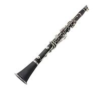 VACUUMCL B-Flat Ebonite Clarinet, 17 Nickel-Plated Keys, Soft Polishing Cloth, Mouthpiece Cushion, Hard Case, Cleaning Kit, for Student Beginner