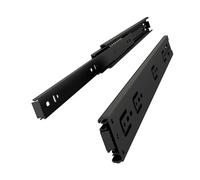 VADANIA VA1245 Guide per Cassetti Standard con Cuscinetti a Sfera 200mm, Estensione completa, Montaggio Laterale, Metallo Nero, 1 paio