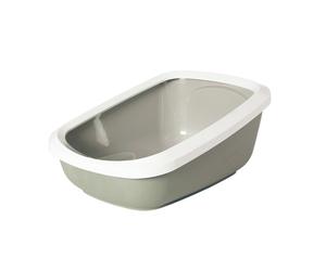 Vadigran lettiera per gatti con bordo "ASEO JUMBO" moka - bianco 67,5 x 48,5 x 28 cm