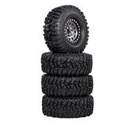Vadillo 8 Pezzi Metallo 2.2 Beadlock Ruota Cerchio Pneumatici Set per 1/10 RC Auto su per TRX4 TRX6 Axial SCX10 RR10 Pezzi, Titanio
