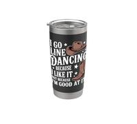Vado a ballare di linea perché mi piace Line Dance Bicchiere termico in acciaio inox doppia parete