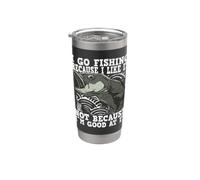 Vado a pescare perché mi piace, pesca divertente Bicchiere termico in acciaio inox doppia parete