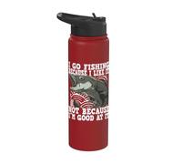 Vado a pescare perché mi piace, pesca divertente Stainless Steel Insulated Water Bottle