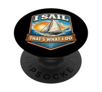 Vado Questo è quello che faccio Barca a vela vintage Captain Sailor PopSockets PopGrip Adesivo