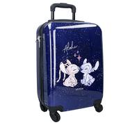 Vadobag STITCH e ANGEL Aloha Valigia rigida in ABS Trolley da Viaggio per Bambini - 4 Ruote - Maniglia Estensibile - 46x33x21cm - Capacità 31 Litri - Colore Blu scuro