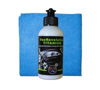 VAE Revolution Titanium Pasta Correttiva e Lucidante per Carrozzeria 100 g con Panno in Microfibra, Formula Professionale con Silicio e Oli Vegetali, Taglio e Lucidatura in un Solo Passaggio