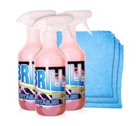 VAEBRILL Quick Detailer Pulitore Universale Auto 3x500 ml con 3 Panni in Microfibra, Lava Senza Acqua, Detergente Antistatico Profumato per Cruscotti, Vetri e Plastiche, Formula Professionale