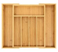 VaeFae Organizer in bambù per cassetti, portaposate da cassetto regolabile, porta posate cucina cassetto, portautensili in legno, organizer multifunzione da cassetto, 5-7 scomparti