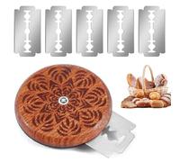 VAEIORP 1 Set Coltello da Pane e 5 Lame, Strumento per Tagliare Impasti, Lametta per Pane, Coltello per Baguette, Taglierino per Pane per Incisioni su Baguette, Coltello Curvo per Pane