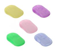 VAEIORP 100 pezzi, 5 scatole Mini sapone di carta usa e getta portatile Fogli di sapone di carta per il viaggio campeggio per il lavaggio all'aperto