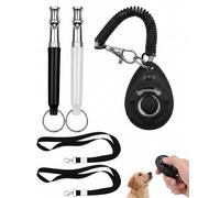VAEIORP 2 Fischietti Ultrasuoni Silenziosi per Cani, Regolabili + 1 Clicker Addestramento | Per Richiamo Efficace e Controllo Abbaio