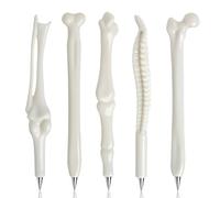 VAEIORP 5 Pcs Penne Creative Forma di Ossa con Inchiostro Nero per Infermieri, Medici, Amici, Artisti, Scuola, Ufficio, Regalo di Compleanno (0,5 mm)
