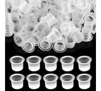 VAEIORP 50 pcs Tattoo Ink Cups Tattoo Ink Cups in plastica a pigmento Accessori per contenitori per tatuaggi