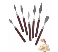 VAEIORP Set 7 Spatole per Pittura ad Olio e Acrilica, Palette Knife Acciaio Inossidabile, Lame Rigide e Forme Varie, Set Professionale per Texture, Modellatura Colore e Tecniche Miste
