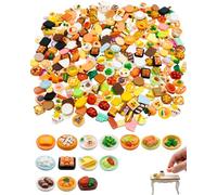 VAEIROP Cibo in Miniatura per Bambole, 50 Pezzi Kit Miniature Realistici, Accessori Casa delle Bambole con Stili Casual per Gioco Creativo e Sviluppo Immaginativo