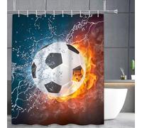 Vaelson Designer Tenda Doccia This is Football Calcio 180x180 cm incl. 12 Anelli