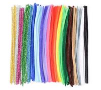 Vaessen Creative, 100 pezzi, multicolore e scintillante, kit di pulizia per tubi, articoli artigianali, 30 cm x 6 mm, vario, taglia unica