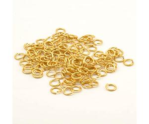 Vaessen Creative - Anelli in alluminio, per lavoretti artistici e bijoux, Light Gold, 10mmx135