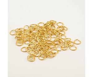 Vaessen Creative - Anelli in alluminio, per lavoretti artistici e bijoux, Light Gold, 12mmx120