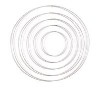 Vaessen Creative Anelli Metallico per Lavori d’Artigianato, 10 Pezzi in 5 Misure, Spesso 3 mm, per Acchiappasogni, Anello Ghirlanda per Wall Hanging, Uncinetto, Decorazioni per Matrimoni e Molto Altro
