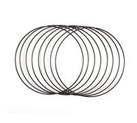 Vaessen Creative Anelli Metallico per Lavori d’Artigianato, Nero, 8 Pezzi, 25 cm x 3 mm, per Acchiappasogni, Anello Ghirlanda per Wall Hanging, Uncinetto, Decorazioni per Matrimoni e Molto Altro