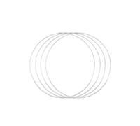 Vaessen Creative Anello in Metallo Ø 25 cm x 3 mm 4 Cerchio Decorativo Argento-Filo Metallico, Fiori Secchi, Macramè, Acchiappasogni, Mobile Fai da Te e Decorazioni da Parete, 25 cm