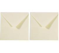 Vaessen Creative Buste quadrate grandi per biglietti di auguri, colore avorio, set da 25, biglietti coordinati disponibili (Confezione da 2)