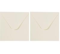 Vaessen Creative Buste quadrate piccole per biglietti di auguri, colore avorio, set da 25, biglietti coordinati disponibili (Confezione da 2)