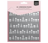 Vaessen Creative Cartella per Embossing 3D Villaggio di Natale 15 x 15 cm - Cartelle per Goffratura e Accessori - per Fai da Te, DIY, Biglietti, Artigianato, Scrapbooking e Journaling