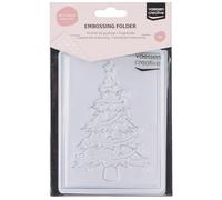 Vaessen Creative Cartella per Goffratura Albero di Natale Decorato 14,6 x 10,7 cm - Cartella per Embossing per Biglietti, Scrapbooking, Journaling - Riutilizzabile, Per Macchine da Taglio